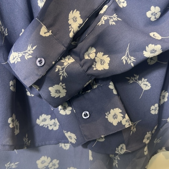 Simply Vera Vera Wang Long Sleeve Floral Print Blouse Women's Size XXL - Picture 10 of 13